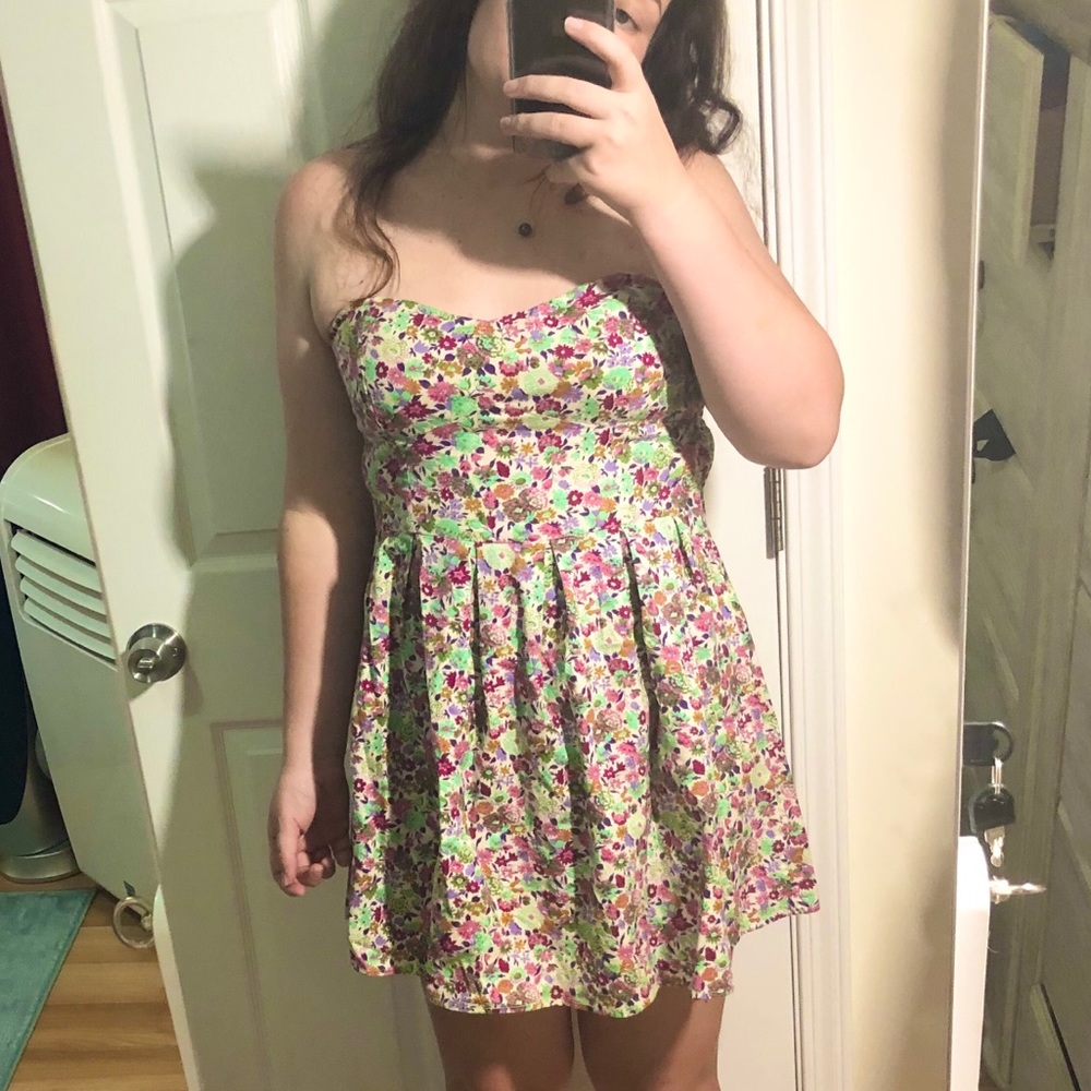 Say What XL Strapless Floral Dress